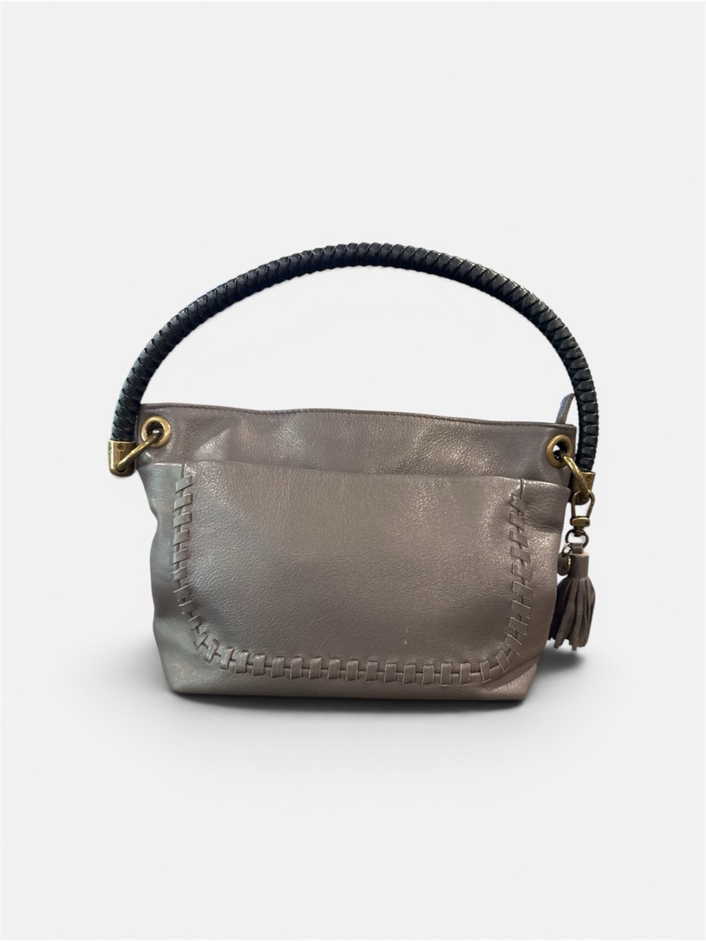 The Sak Leather Shoulder Bag with Braided Black Handle